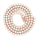 17PT- 19.00 CT. Tennis Necklace in Rose Gold (4 Prong) 14K - White Carat - USA